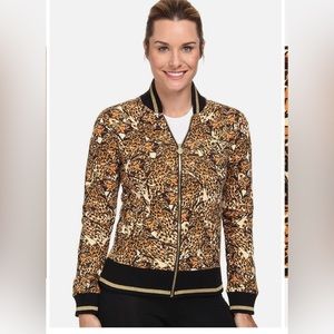 Puma retro bomber jacket large leopard print